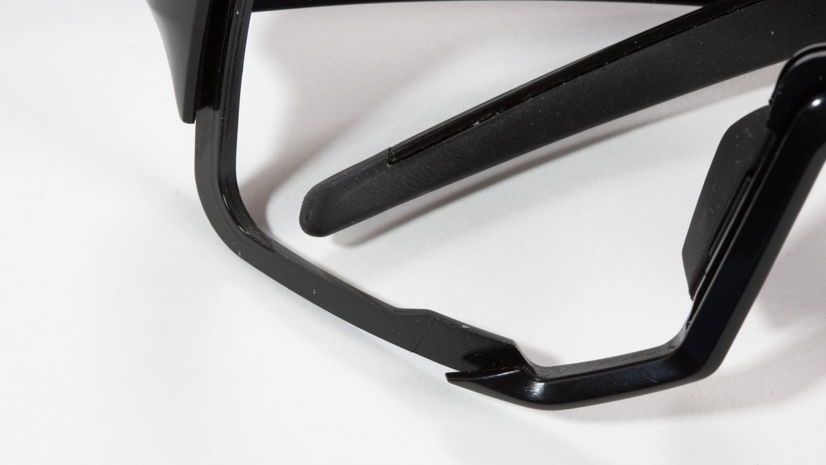 Koo Demos Cycling Sunglasses detail of frame corner with no lens