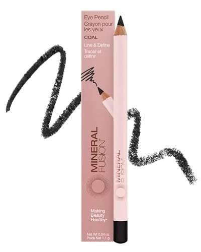 Mineral Fusion Eye Pencil (black - Coal) - Eyeliner With Soothing Chamomile, Meadowfoam &amp;amp; Vitamin E - Smooth &amp;amp; Long Lasting, Hypoallergenic, Non-Irritating Eye Makeup
