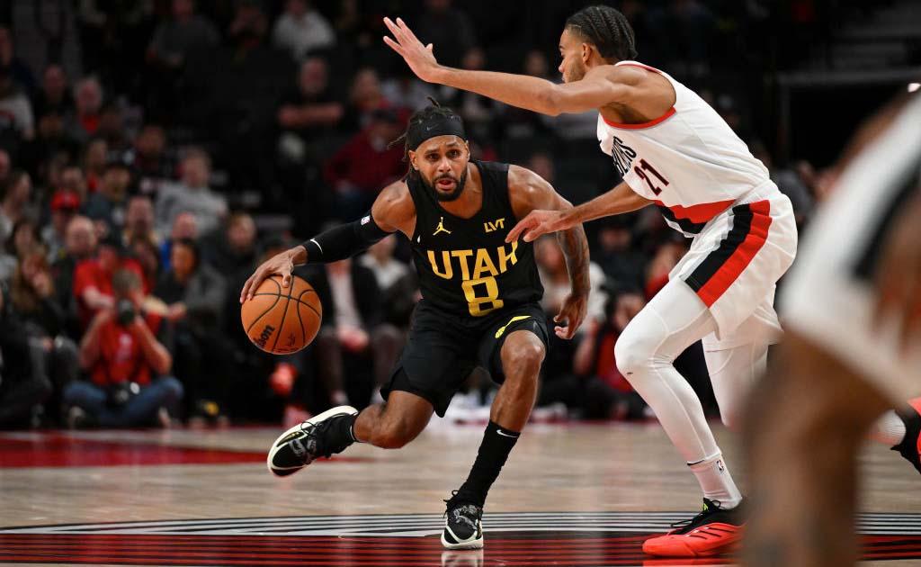 Patty Mills of the Utah Jazz against the Houston Rockets