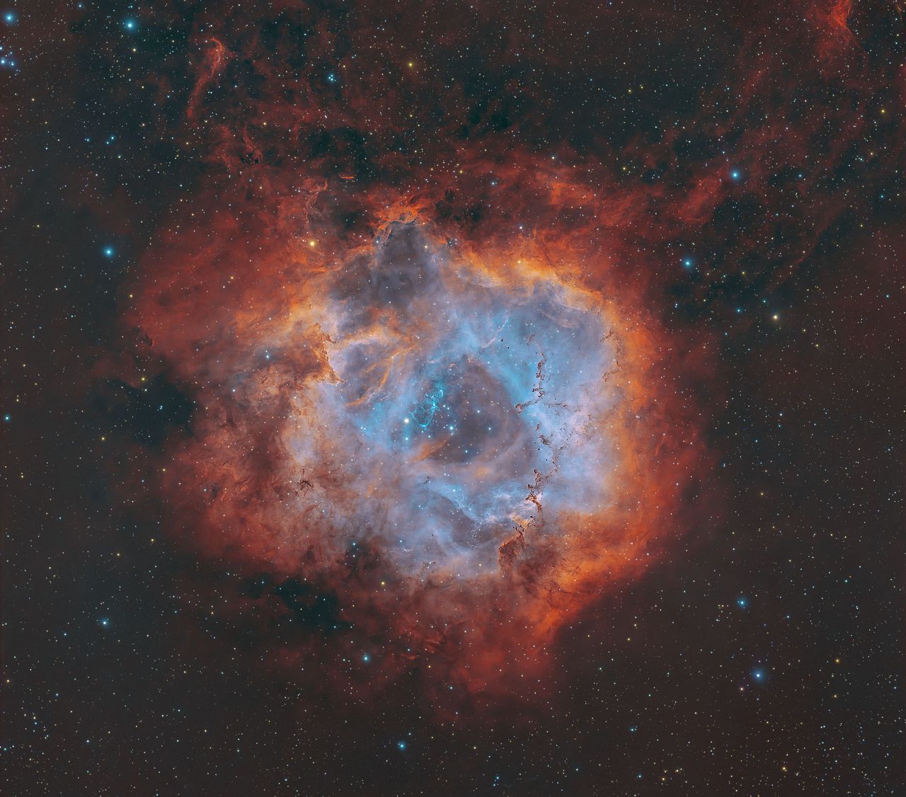 The Rosette Nebula as imaged by the Vaonis Vespera III.