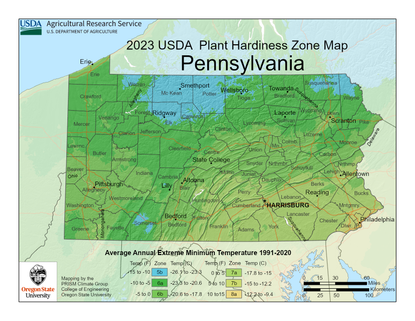 USDA Hardiness Zone Map And Pennsylvania Planting Zones | Gardening ...