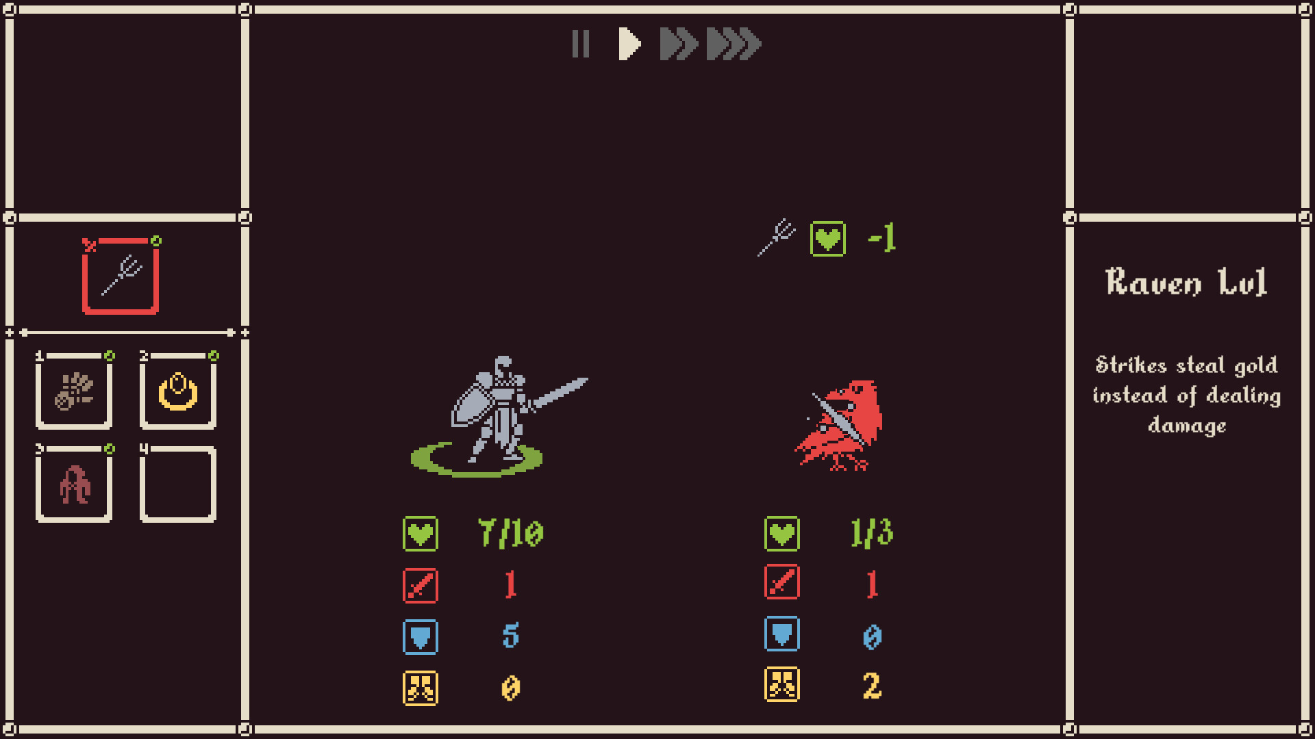 Fighting a raven in He Is Coming.