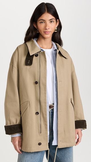 Pixie Market Contrast Corduroy Country Barn Jacket