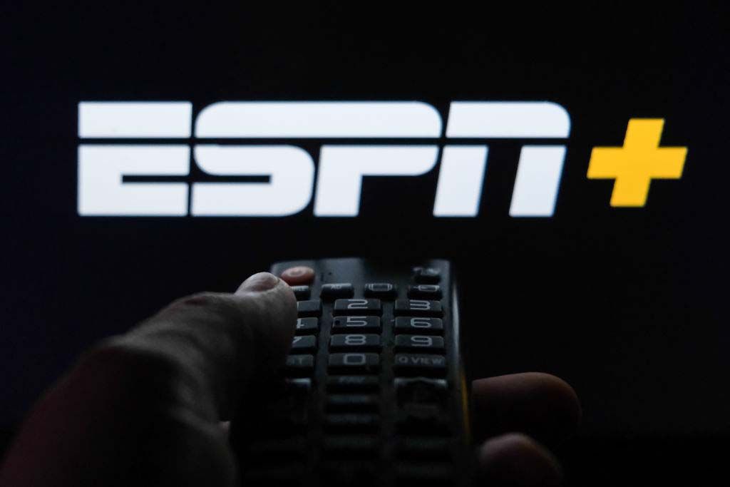 ESPN Plus logo with remote