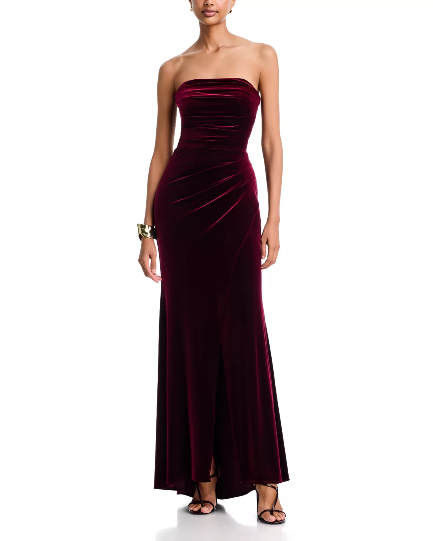 AQUA, Velvet Strapless Gown