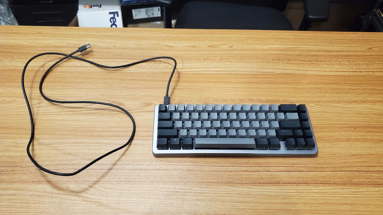 grey Drop ALT mechanical keyboard with cable
