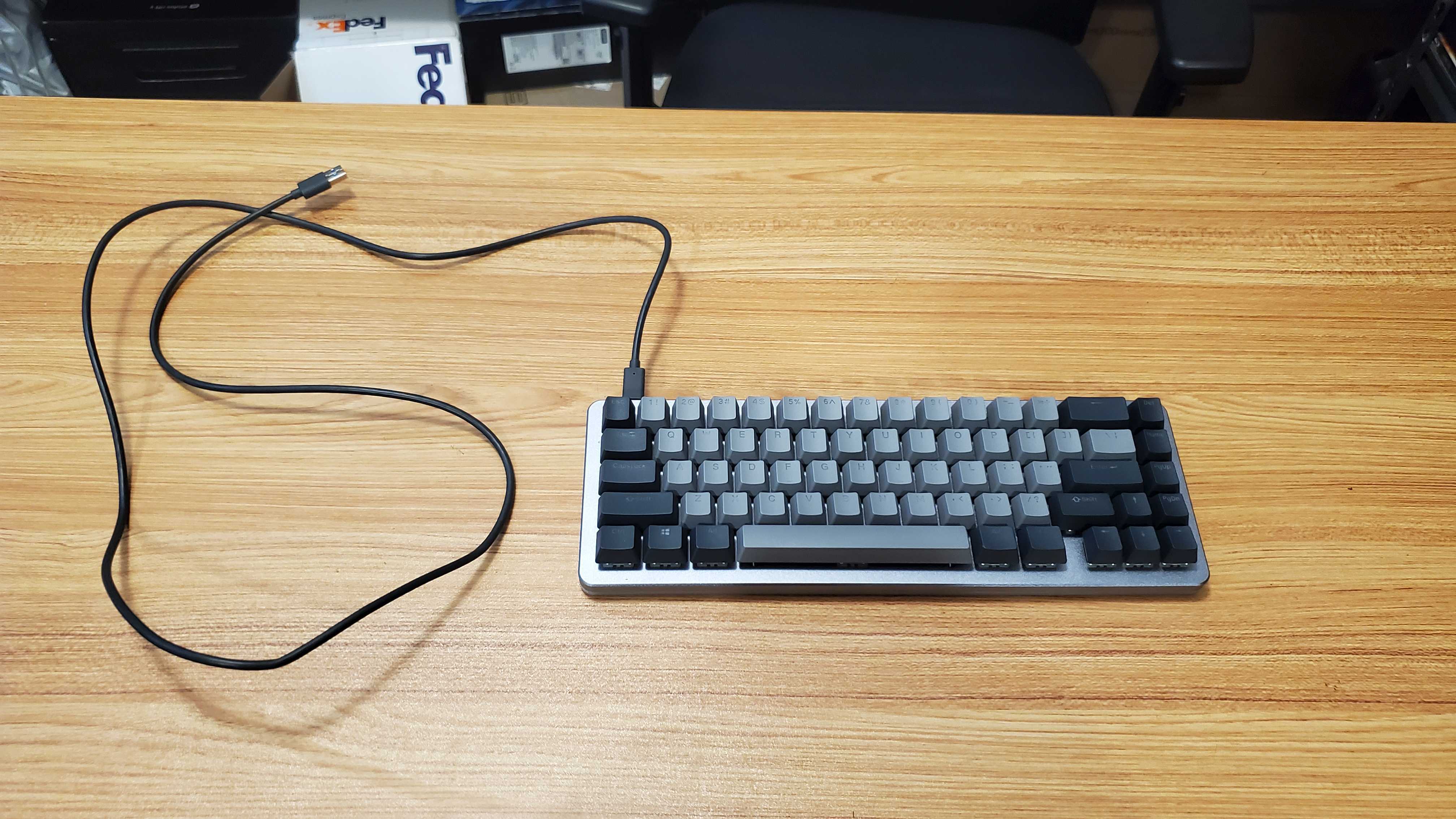 grey Drop ALT mechanical keyboard with cable