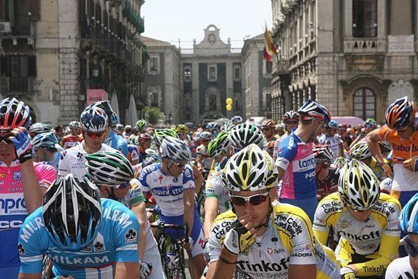 Riders contemplate the stage ahead.