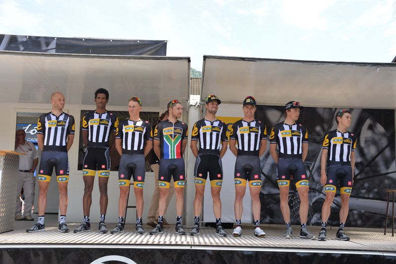 The MTN-Qhubeka team area racing the Dauphine for the first time