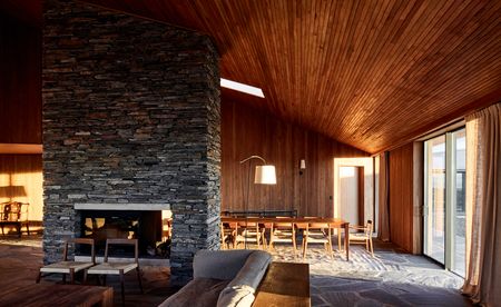 Dining area near fire place