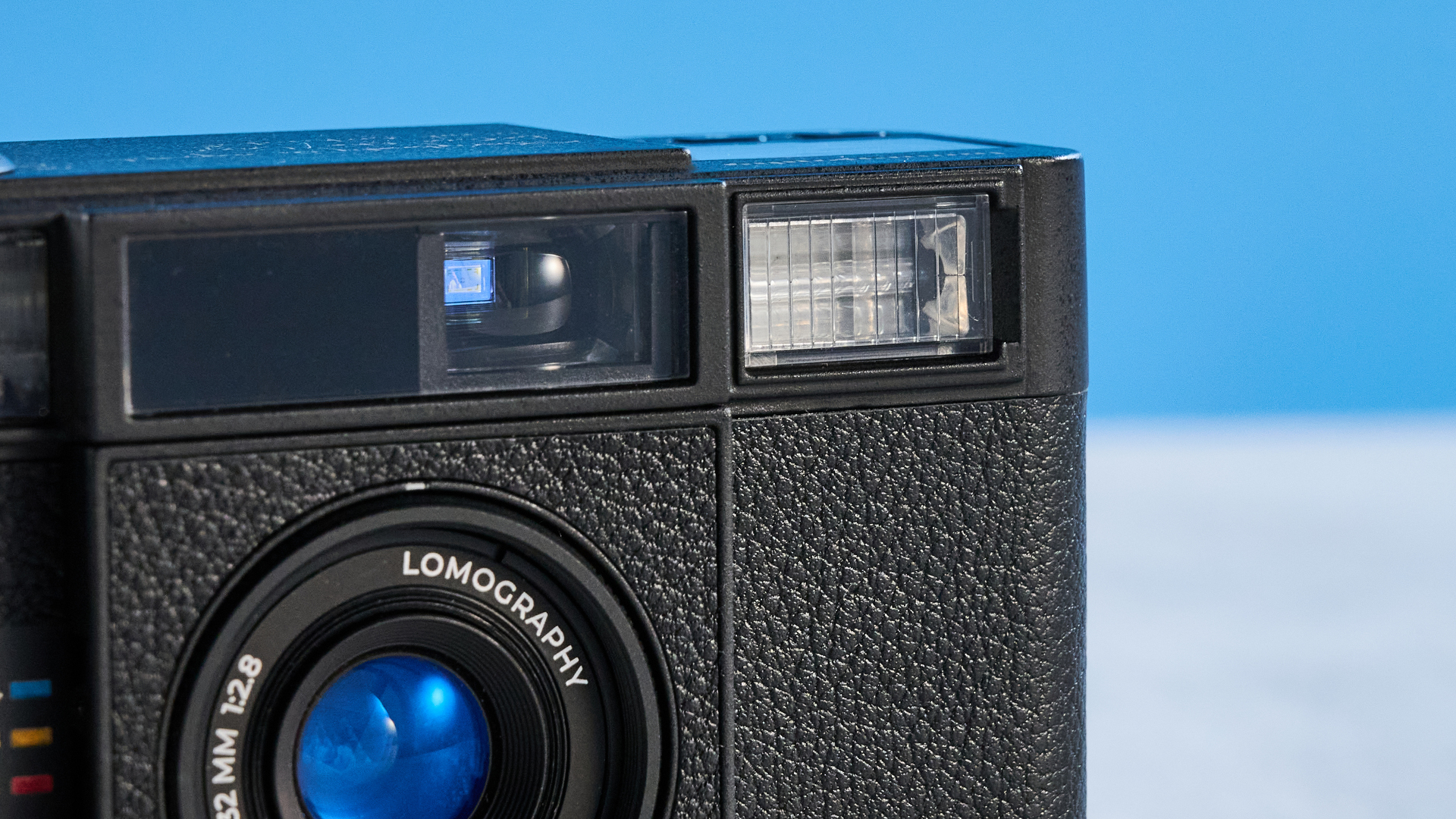 A black Lomography Lomo MC-A 35mm film camera