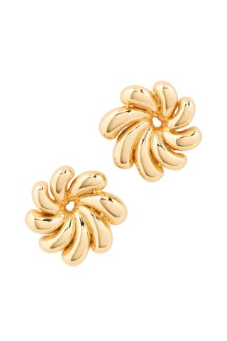 Lele Sadoughi Pinwheel Flower Button Earrings