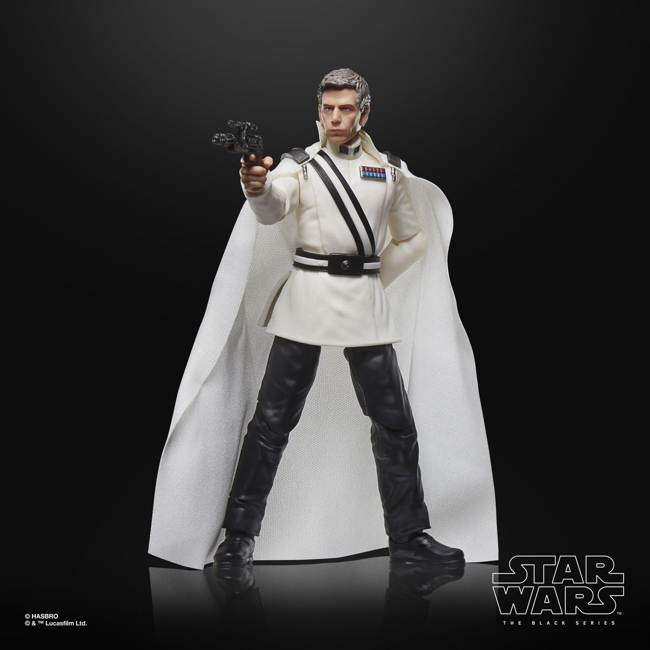 Director Krennic Star Wars action figure pointing a blaster out of frame