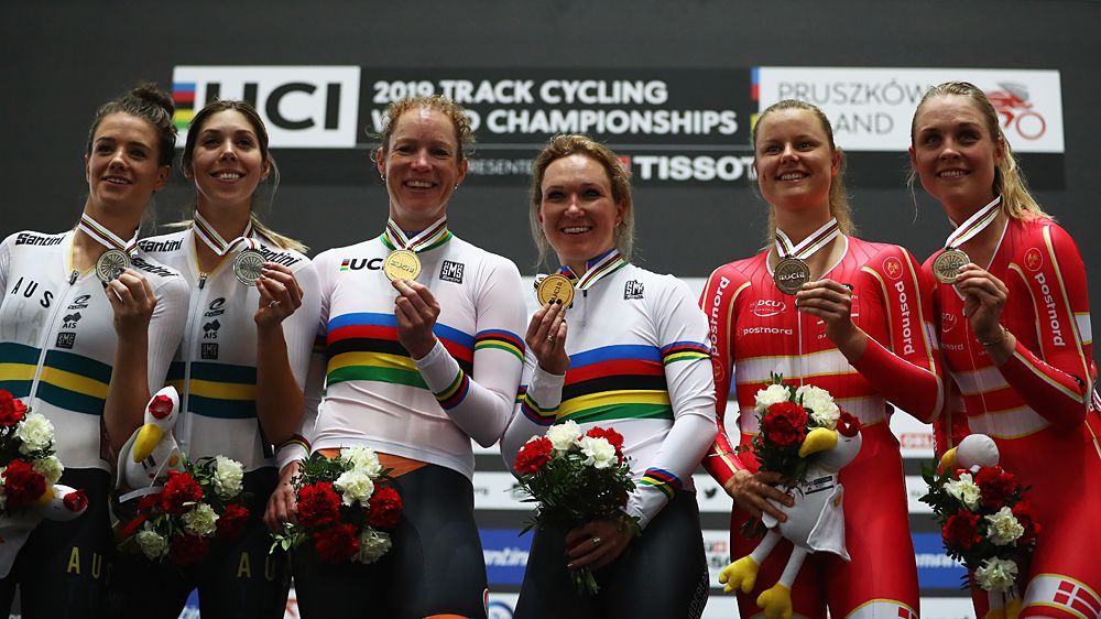 Kirsten Wild and Amy Pieters win the women's Madison at Track World Championships