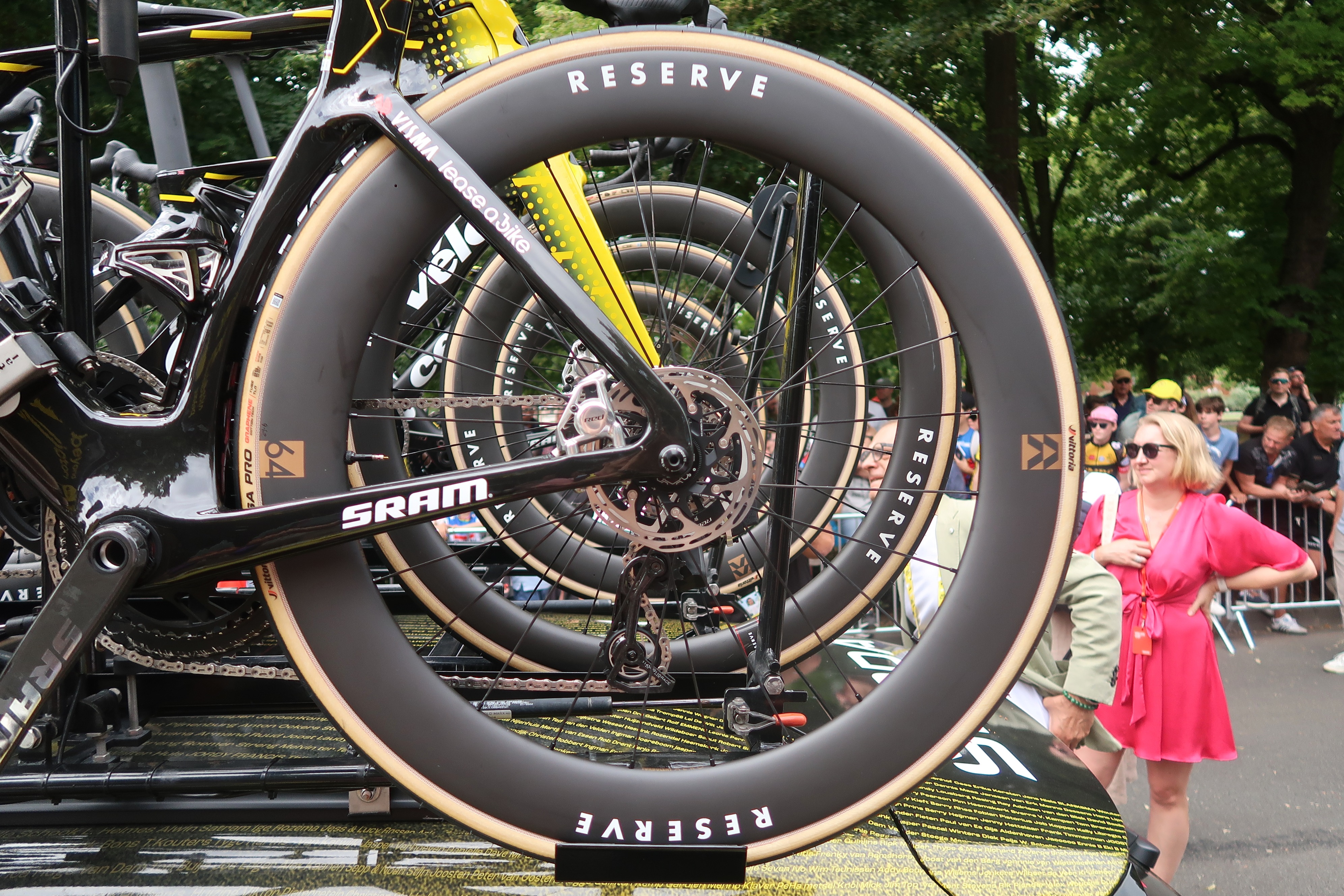 A Reserve wheel at the Tour de France