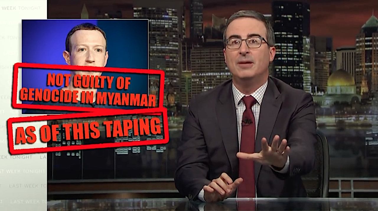 John Oliver savages Facebook over Myanmar