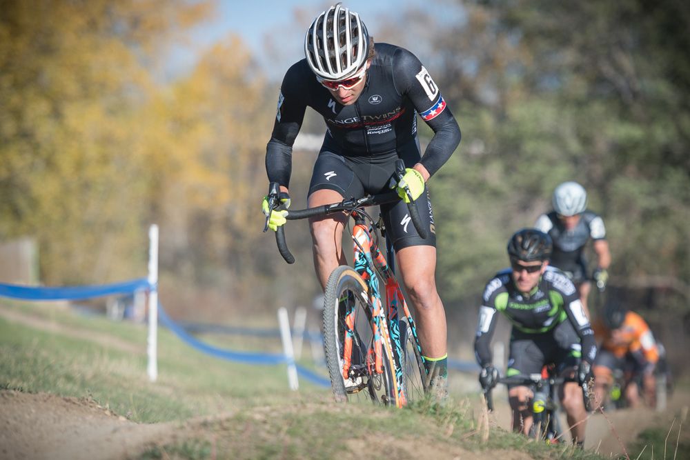 Cody Kaiser digging hard during the opening lap of the race