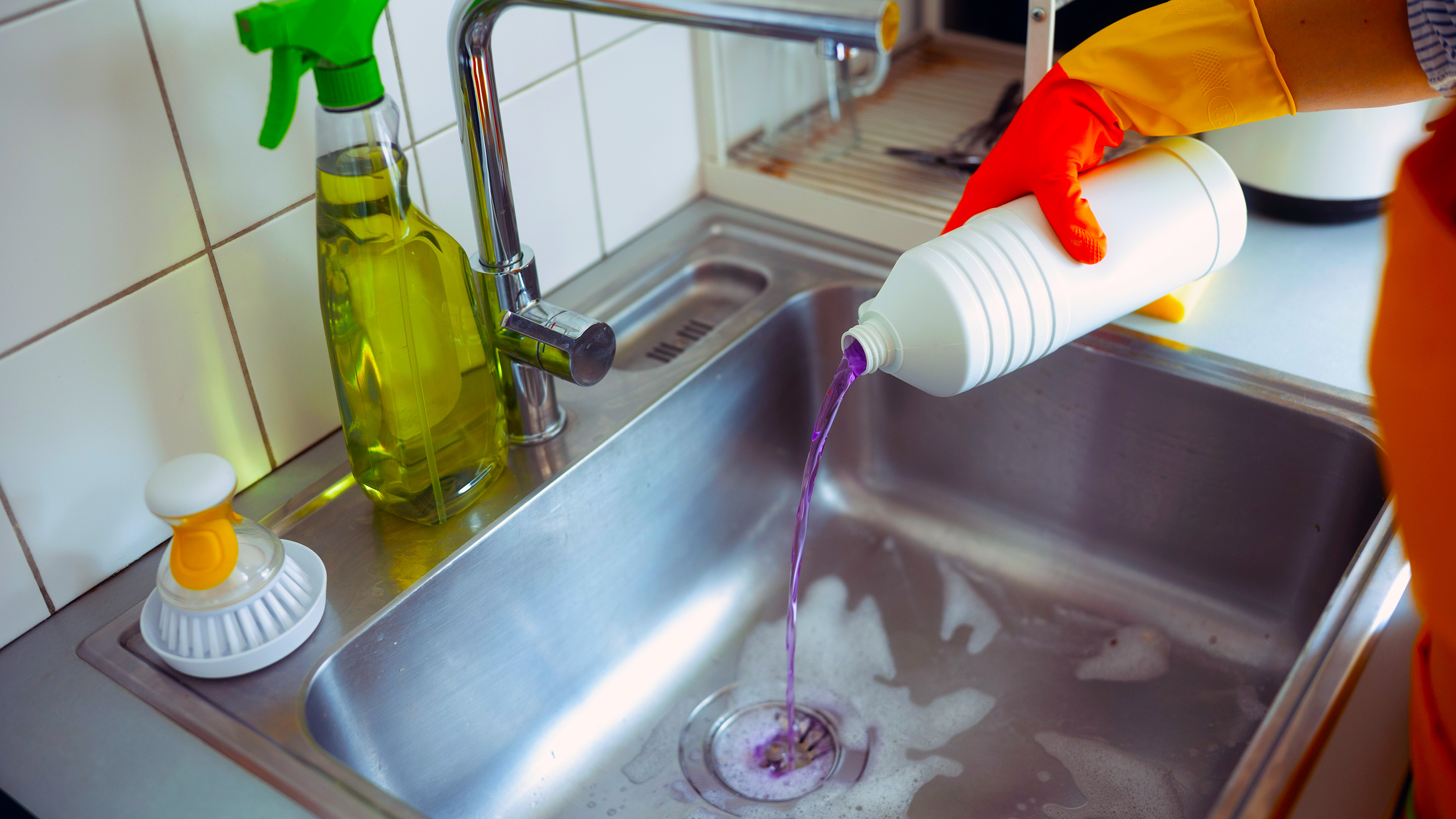Dish soap being poured