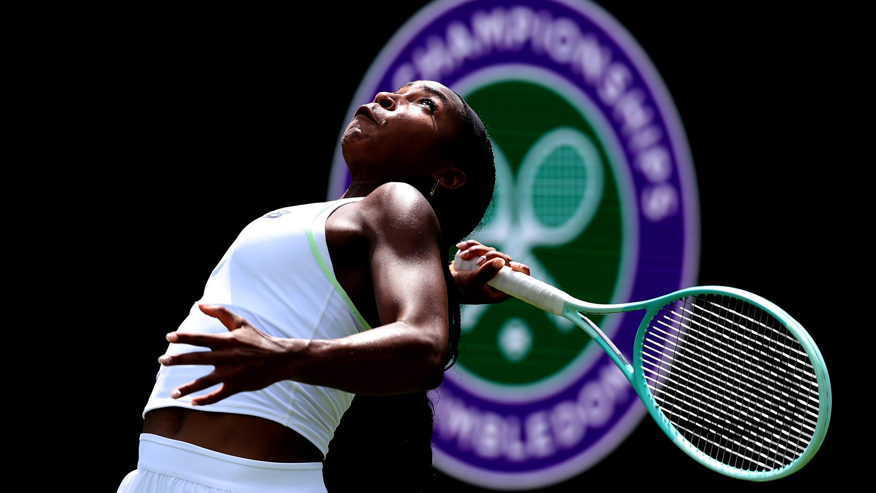 Coco Gauff playing at Wimbledon 2025