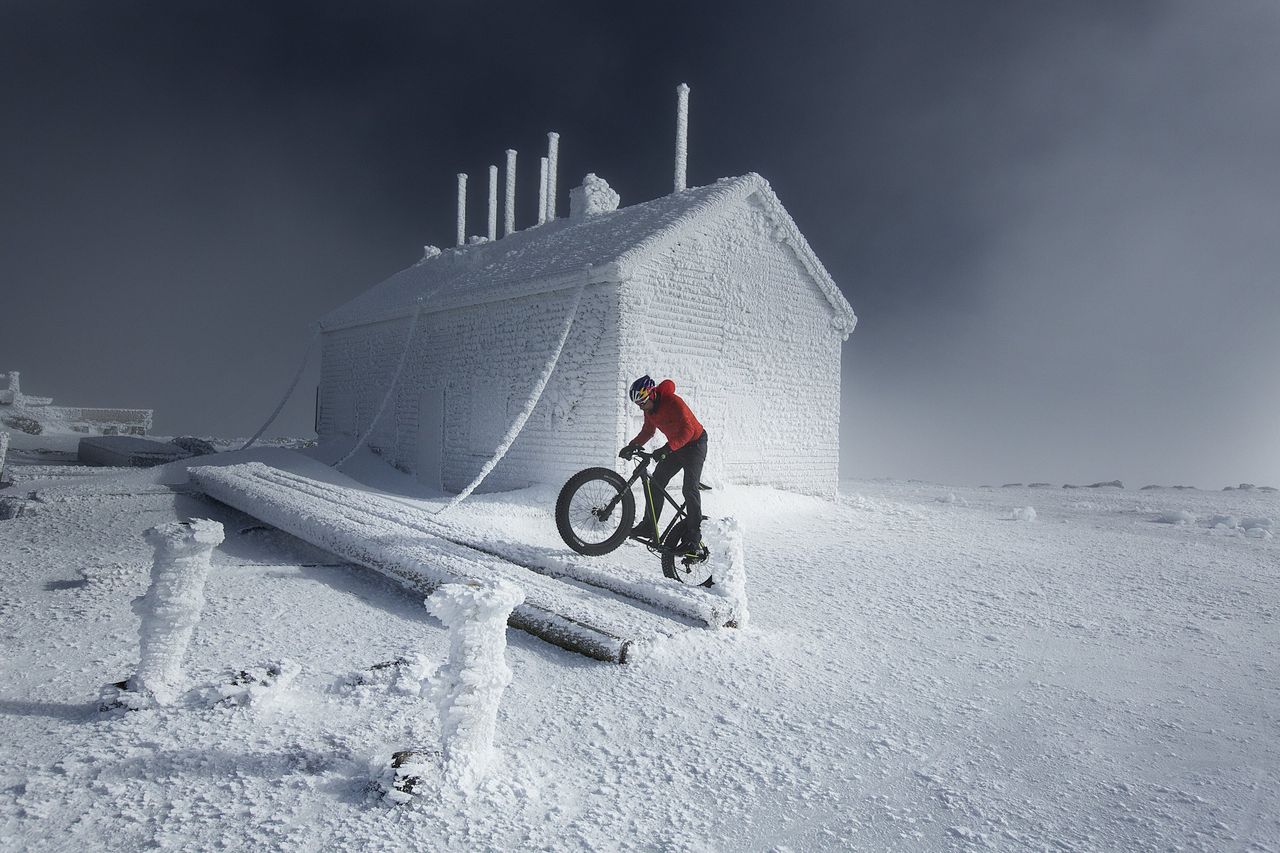 Tim Johnson climbed Mt. Washington on a fat bike