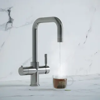 chrome hot water tap 