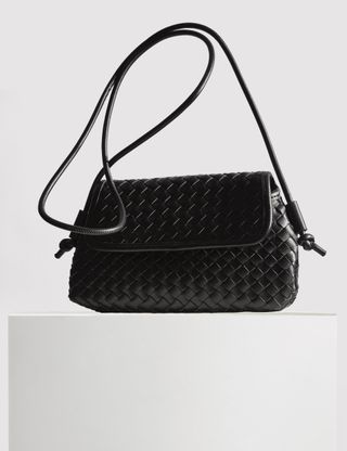 Faux Leather Woven Cross Body Bag