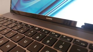 A close up of the keyboard on the Huawei MateBook 14s