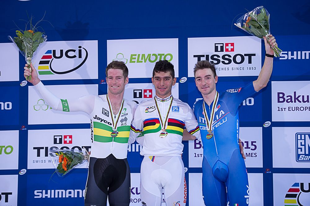 Colombia's Fernando Gaviria secured the world title in the men&rsquo;s omnium