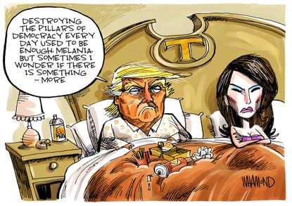 Political Cartoon U.S. Trump Melania something more