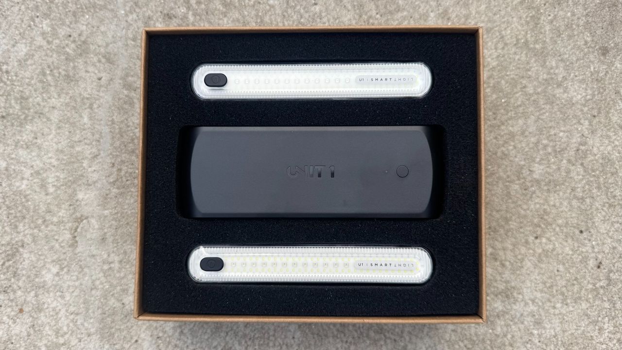 The Unit 1 Smart Lights and charging case