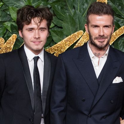 Brooklyn Beckham and David Beckham arrive at The Fashion Awards 2018 In Partnership With Swarovski at Royal Albert Hall on December 10, 2018 in London, England
