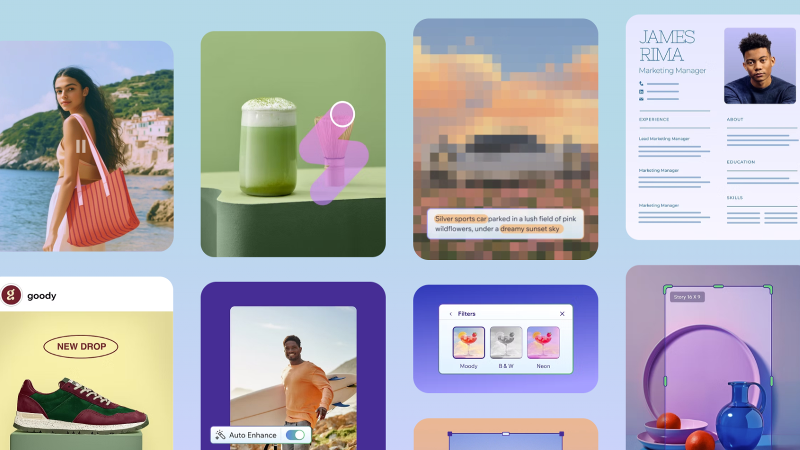Wixel, Wix&#039;s online designer, in use