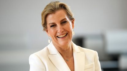 Sophie, Duchess Of Edinburgh, smiles as she listens to a music class during a visit to The Seashell Trust