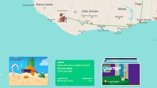 Google Santa Tracker over Liberia