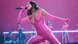 Dua Lipa performing in Barcelona in June 2022