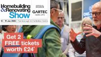 A promotion for two free tickets for the Farnborough Homebuilding & Renovating Show