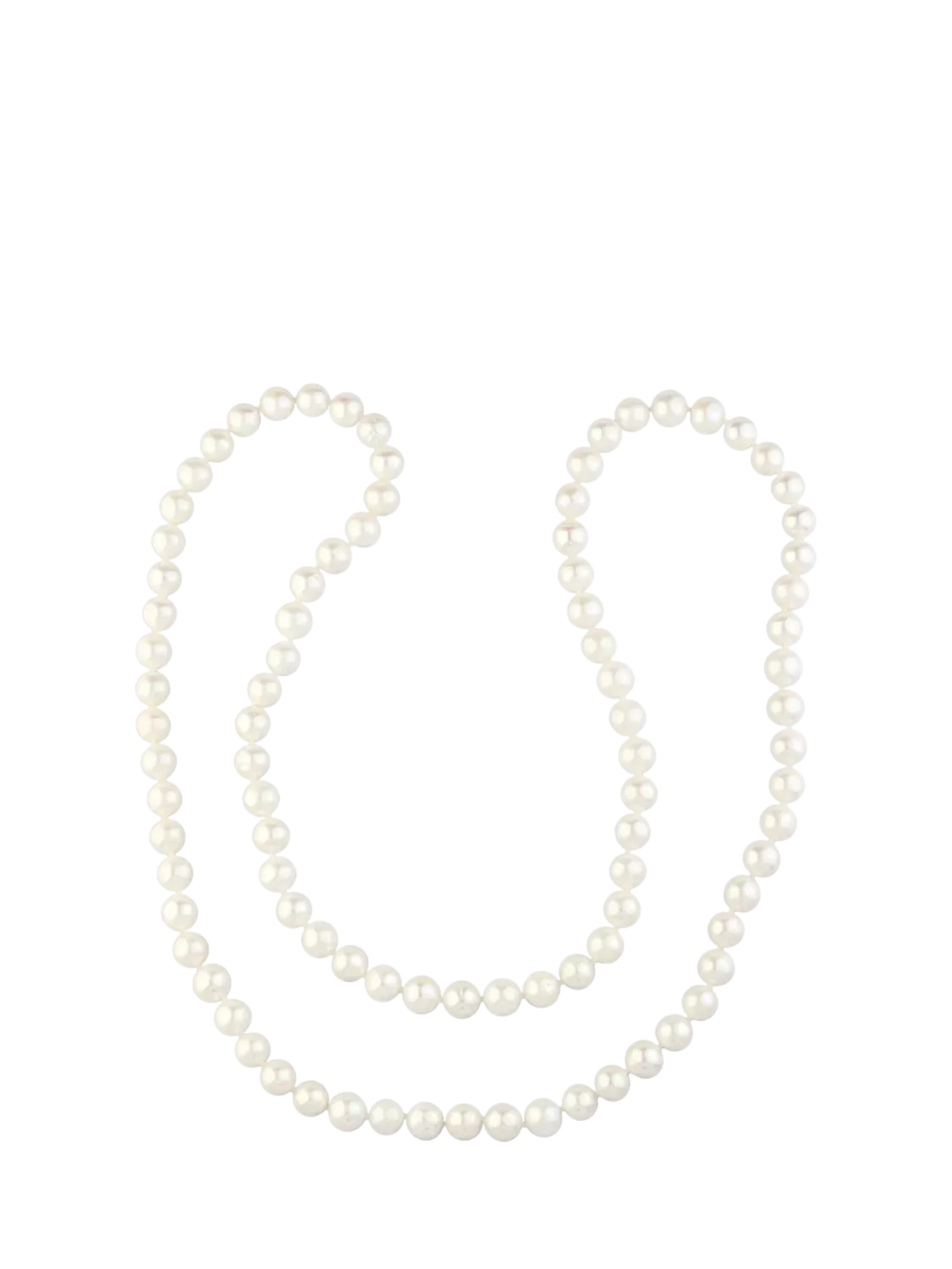 E.w Adams Long Pearl Necklace, White