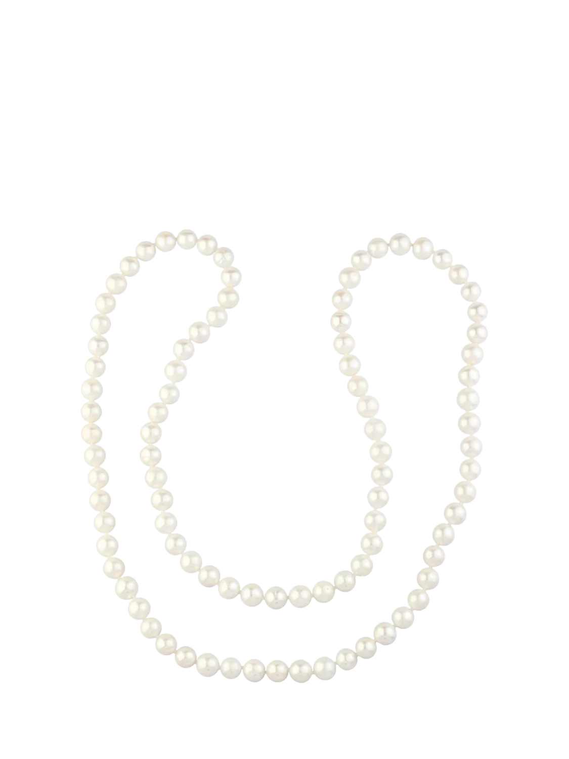 EW Adams long pearl necklace, white