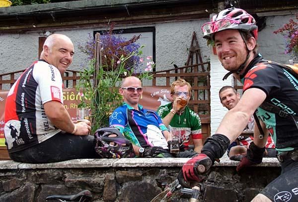 Enjoying a pint during the TransWales