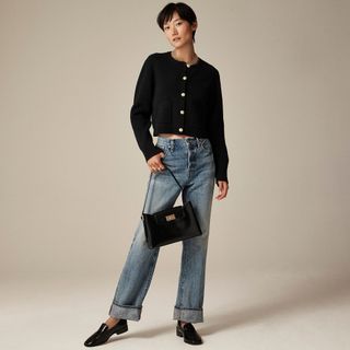 J.Crew, New Relaxed Emilie Sweater Lady Jacket With Jewel Trim