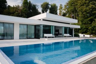 modern home and swimming pool