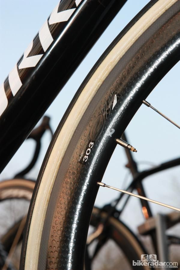 Tom Boonen (Omega Pharma-QuickStep) would once only race Paris-Roubaix on traditional aluminum box-section tubular wheels but Zipp's 303 rims have now proven themselves to be durable enough for the cobbles.