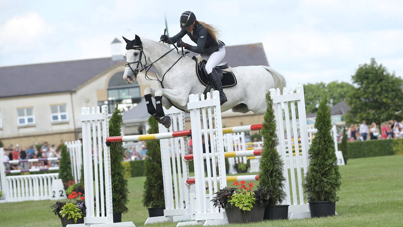 Laura Stephenson rides a winning double on Catherstone Connor at the Great Yorshire Show