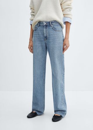 Mango + Low Waist Wideleg Jeans