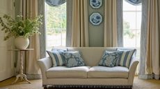 Classic cream and pale blue living room style