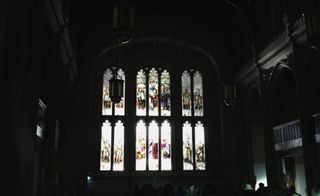 Windows of the inside of a church