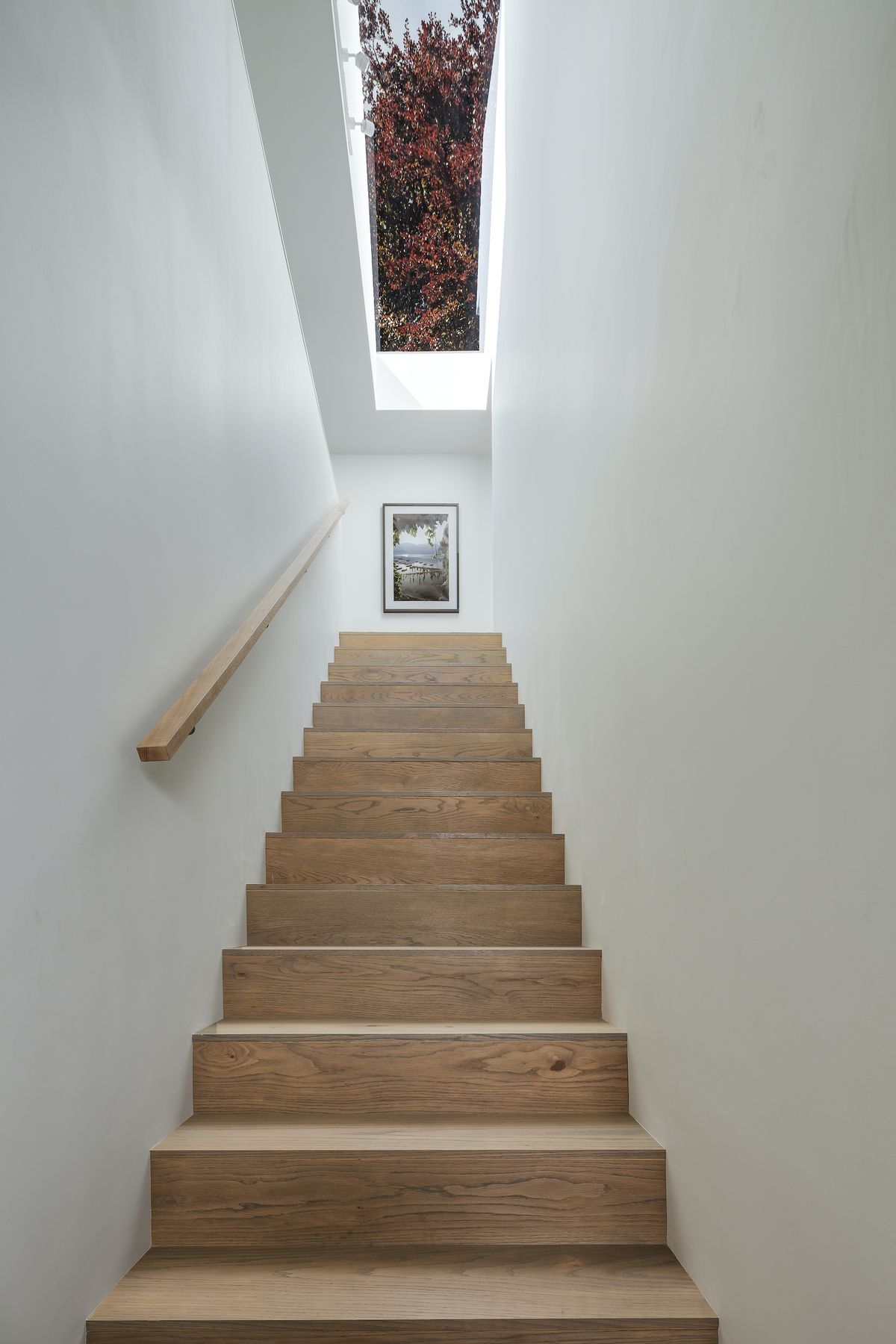 staircase with rooflight in a self build