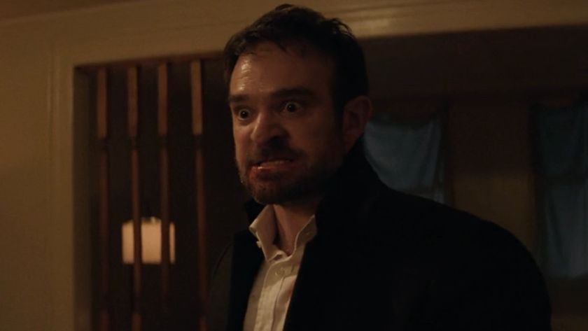 Matt Murdock (Charlie Cox) scowls on Daredevil: Born Again