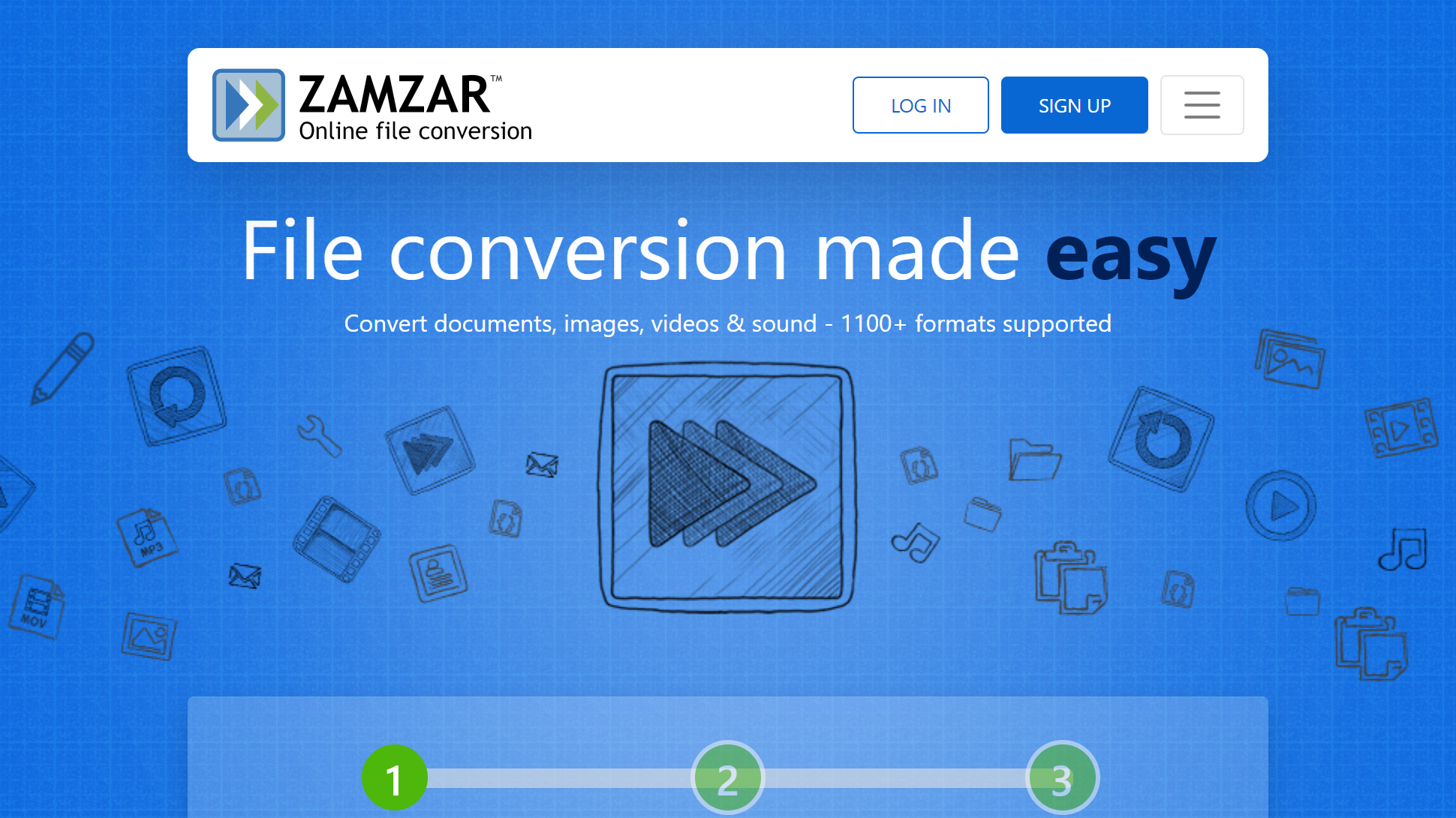 Tangkapan layar Zamzar File Converter