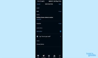 A screenshot of a custom mail routine in the Alexa app